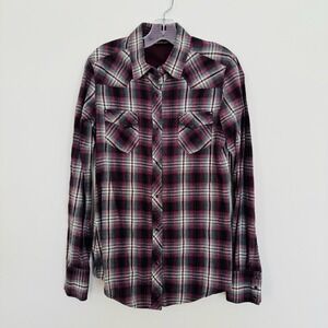 Kuhl Pearl Snap Long Sleeve Shirt Western Plaid Cotton Red Black Outdoor Top XS